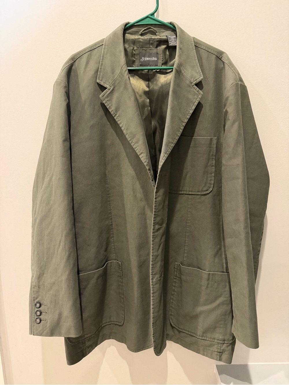 St. John's Bay Olive Green Cotton twill men’s barn Jacket/blazer 2x tall